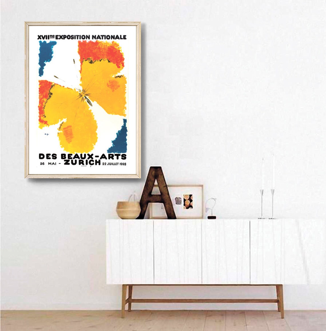 Augusto Giacometti Zurich 1928 Art Exhibition Butterfly Poster - Image 3