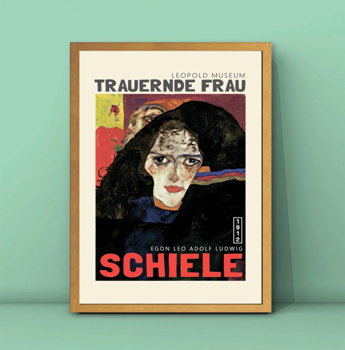 Egon Schiele Trauernde Frau 1912 Mourning Woman Leopold Poster