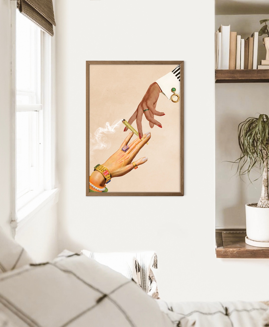 Deep Talks Cannabis Surreal Collage Art Print - Image 3