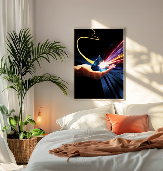 Prism Echoes Surreal Collage Rainbow Art Prism Rainbow Print Retro Wall Art Art Print Trippy Wall Art Retro Art