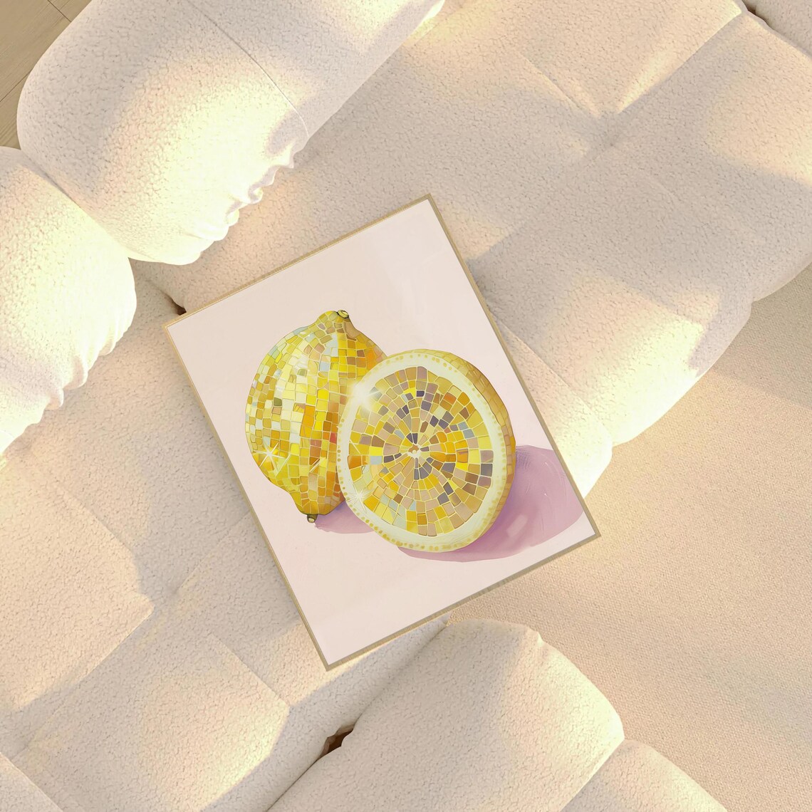 Disco Fruit Lemon Poster, Preppy Trendy Glam Print - Image 4