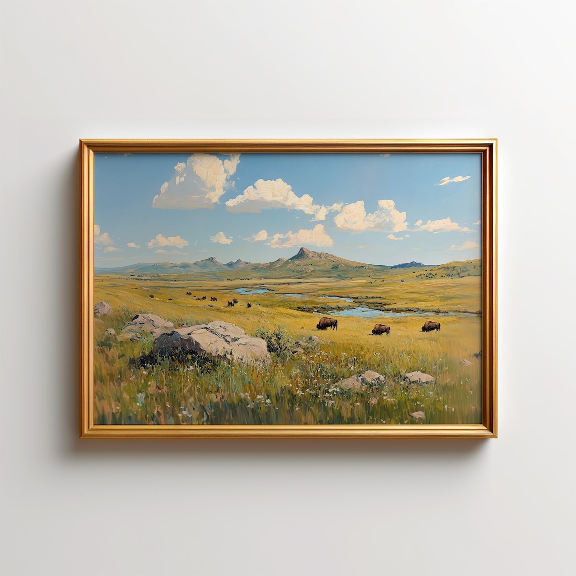 Bison Art Print, Wichita Mountains Oklahoma