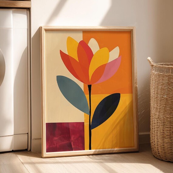 Abstract Floral Scandi Print Modern Botanical Wall Art