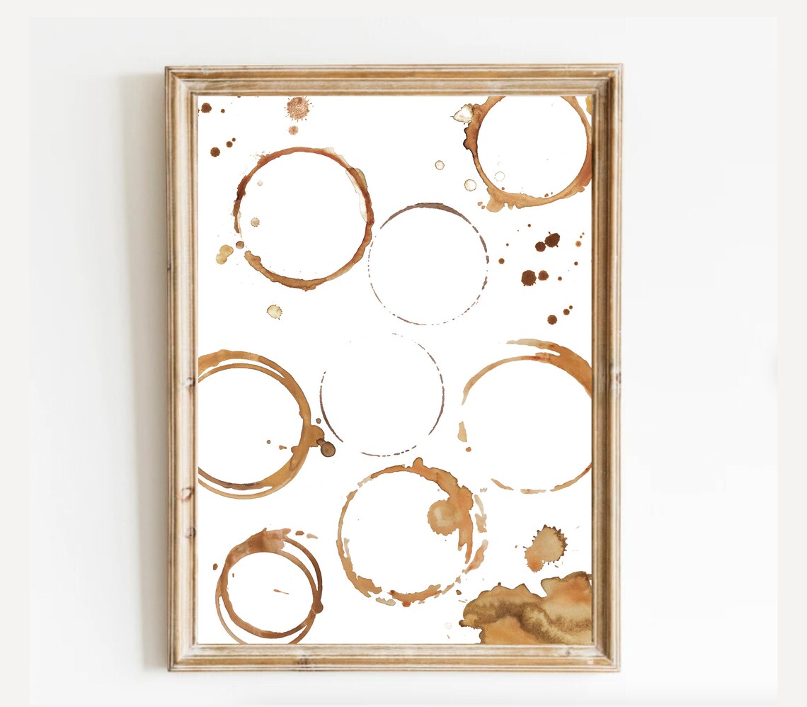 Coffee Rings Print Coffee Art Prints Coffee Print Coffee Wall Art Coffee Bar Print Coffee Poster Coffee Art