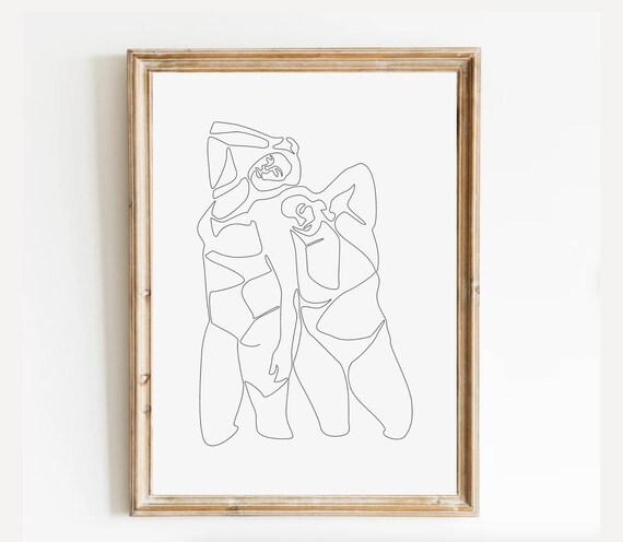 Body Positivity Embracing Curvy Bodies Feminist Line Art Print