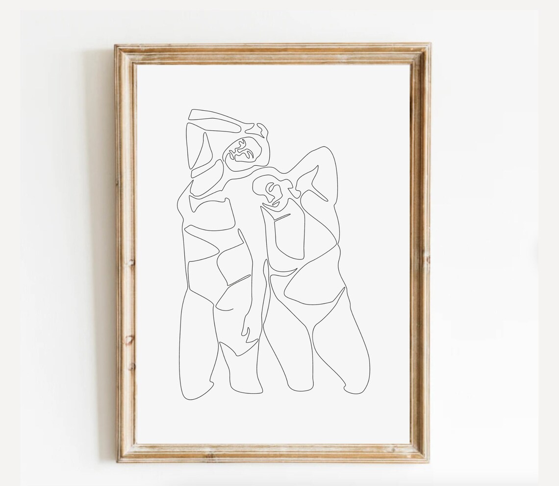 Body Positivity Embracing Curvy Bodies Feminist Line Art Print