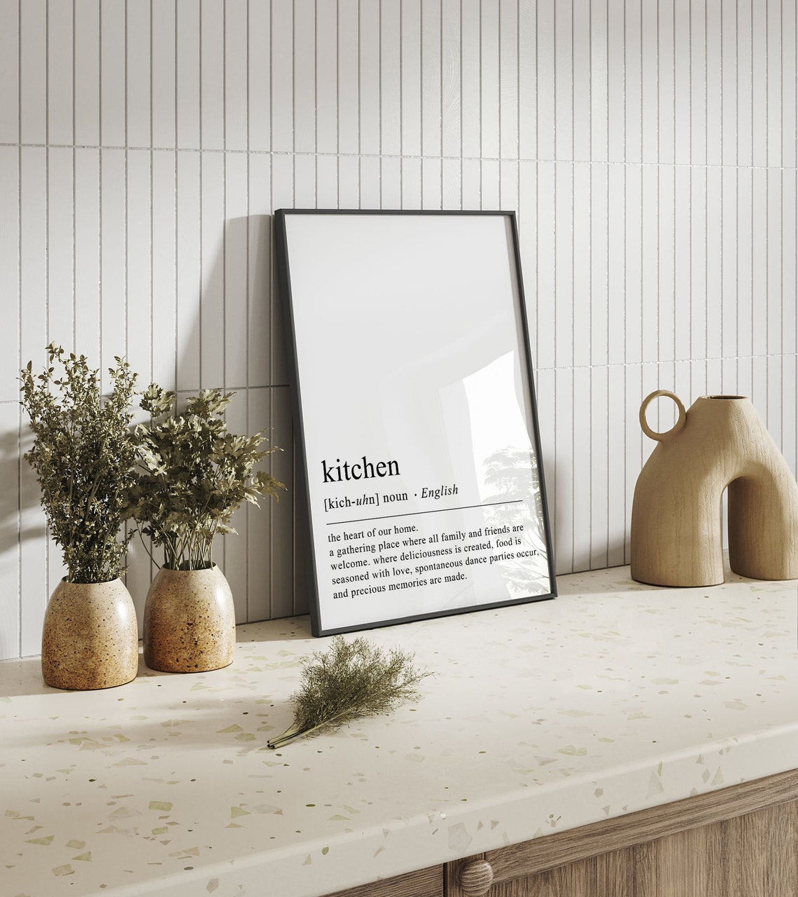 Kitchen Dictionary Definition Minimalist Typography Quote Wall Art - Image 2