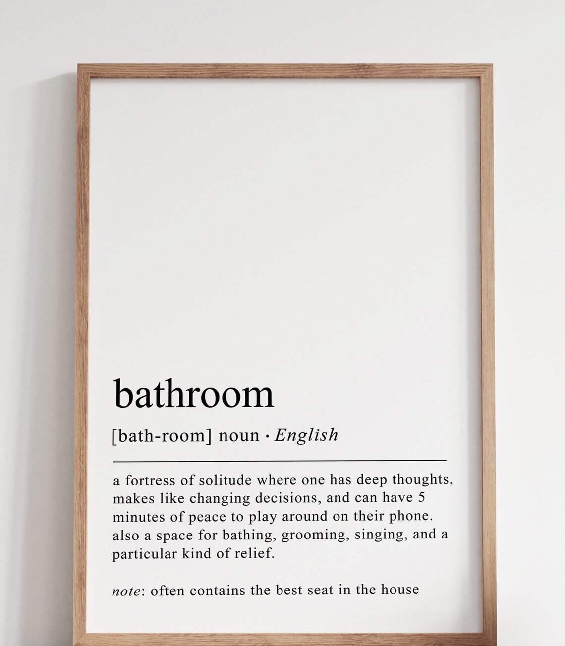 Bathroom Definition Print Funny Bathroom Decor Bathroom Wall Art Wall Art Instant Poster