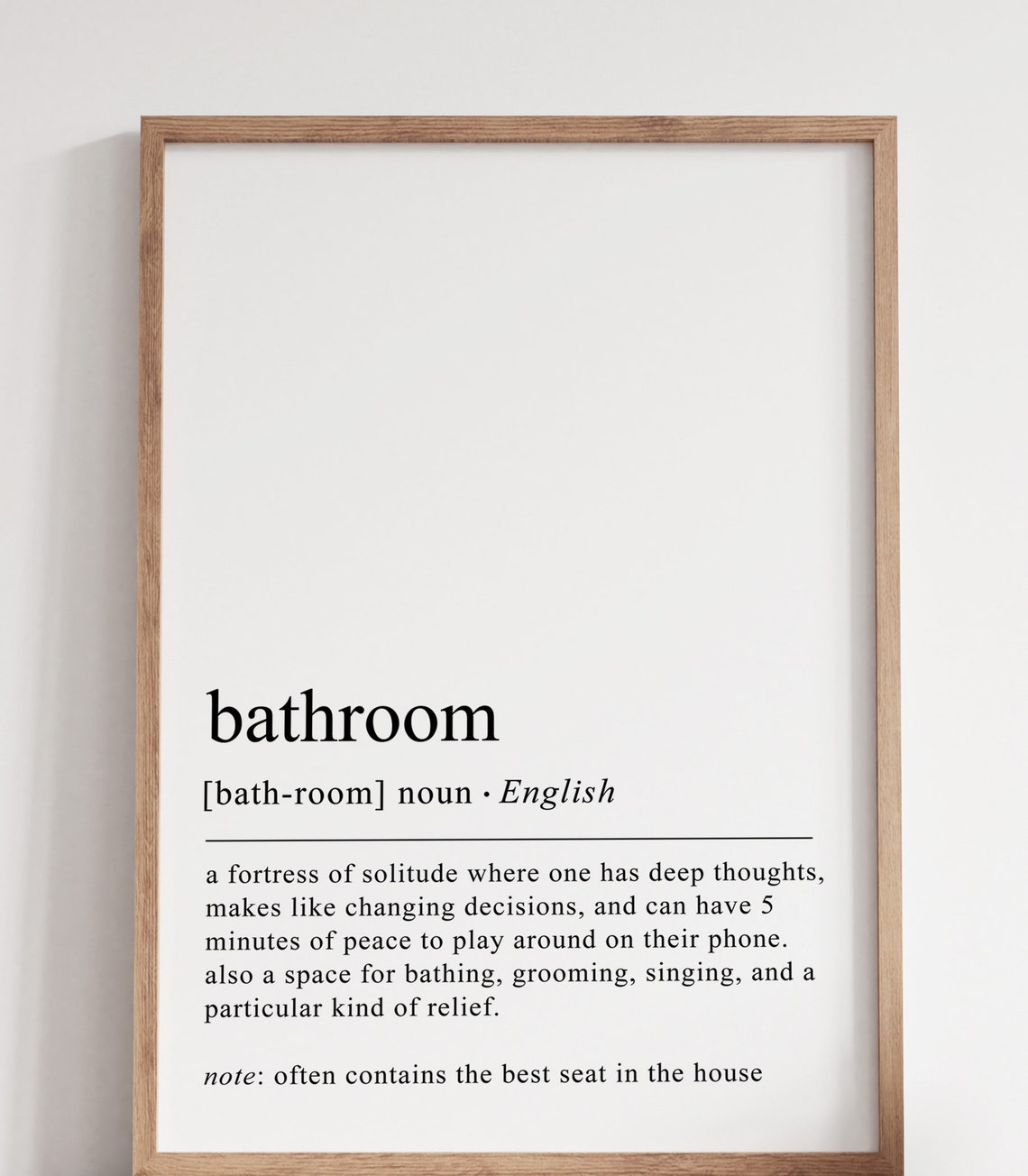 Funny Bathroom Definition Dictionary Style Home Decor Poster