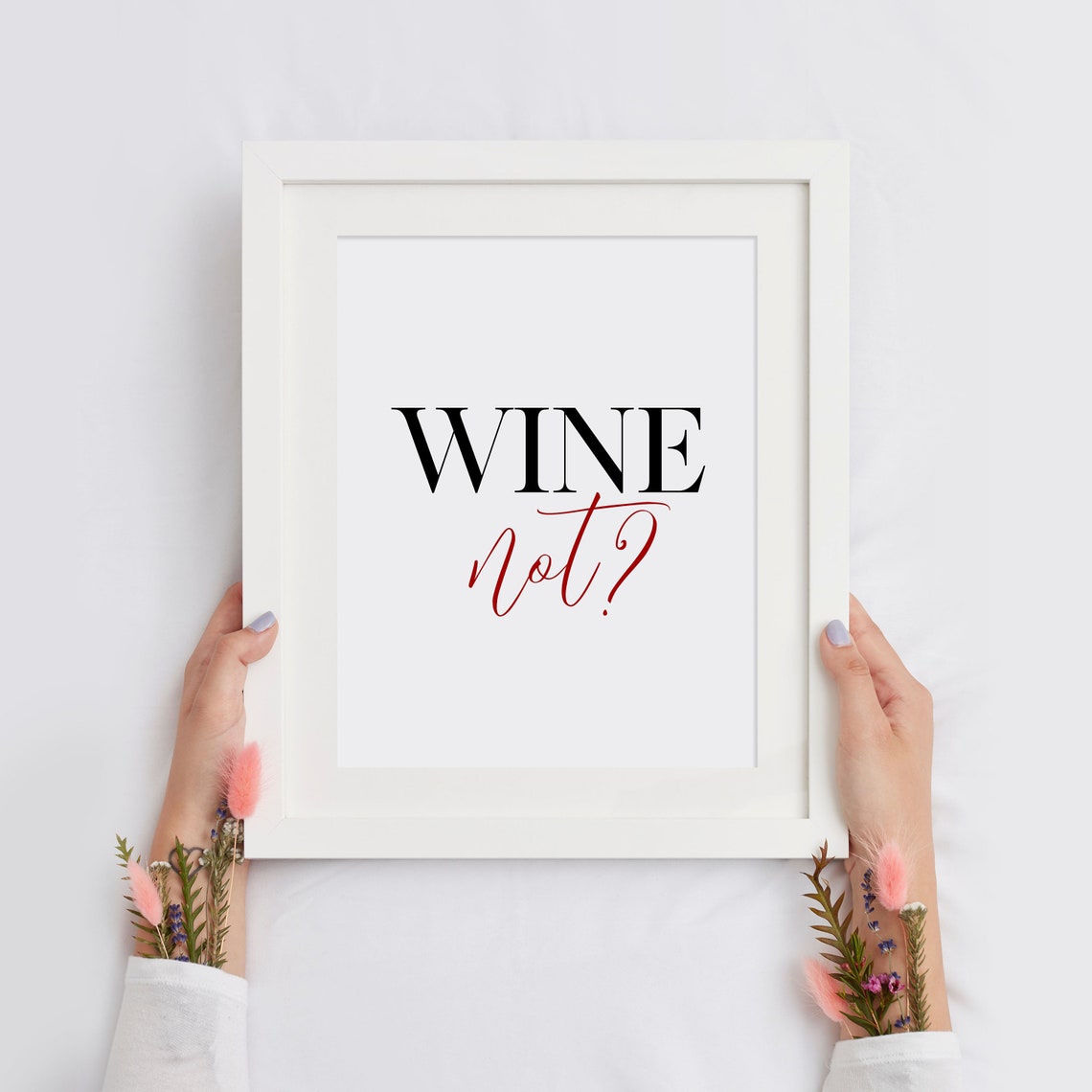 Wine Not Funny Wine Lover Quote Kitchen Bar Decor Wall Poster - Image 2