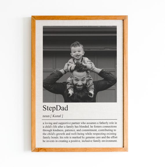 Pesonalized Step Dad Definition Print Wall Art Print Step Dad Gift Step Dad Print Photo Photo Definition Print Custom Gift With Photo