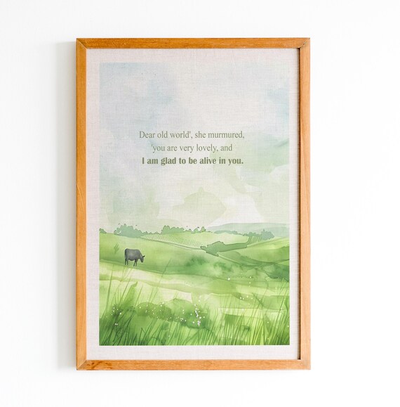 Anne Of Green Gables Dear Old World Quote Art Watercolor Meadow Poster