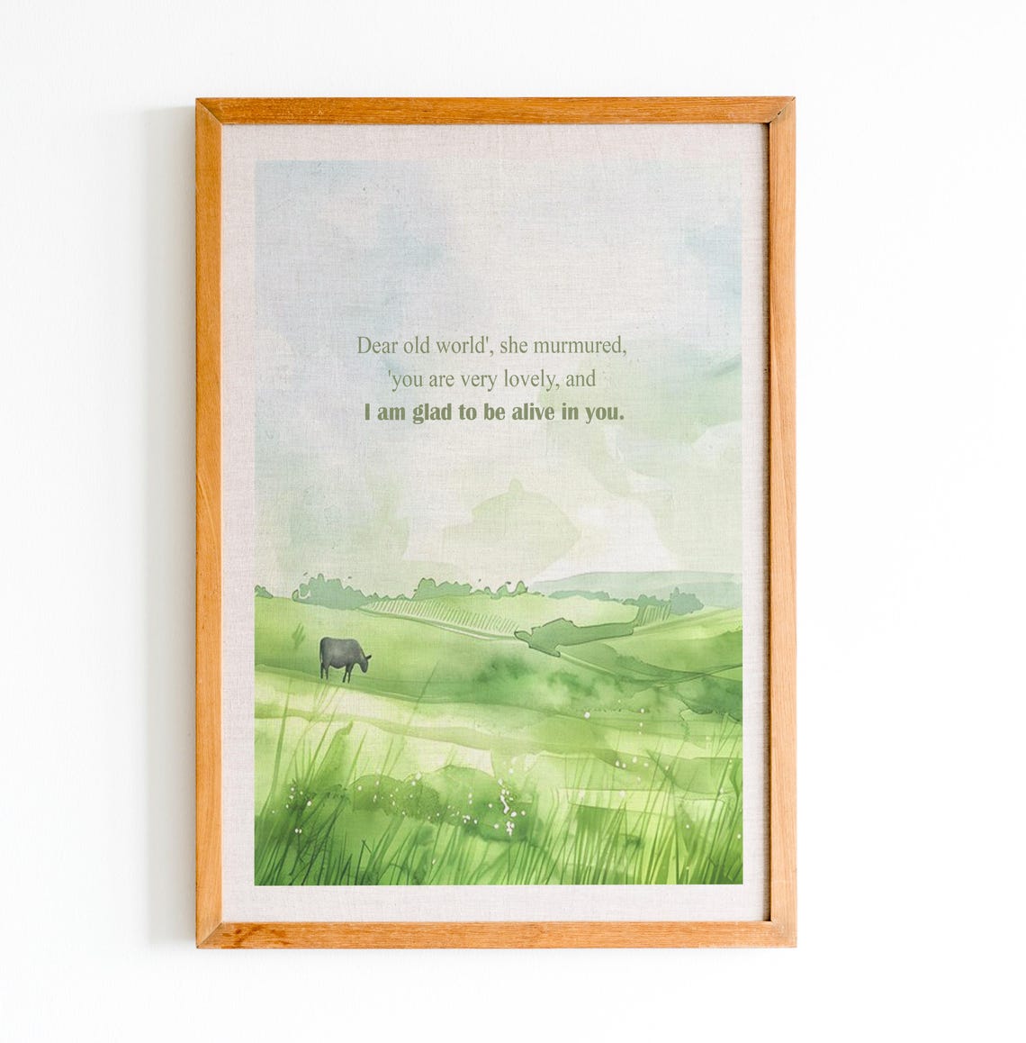 Anne Of Green Gables Dear Old World Quote Art Watercolor Meadow Poster