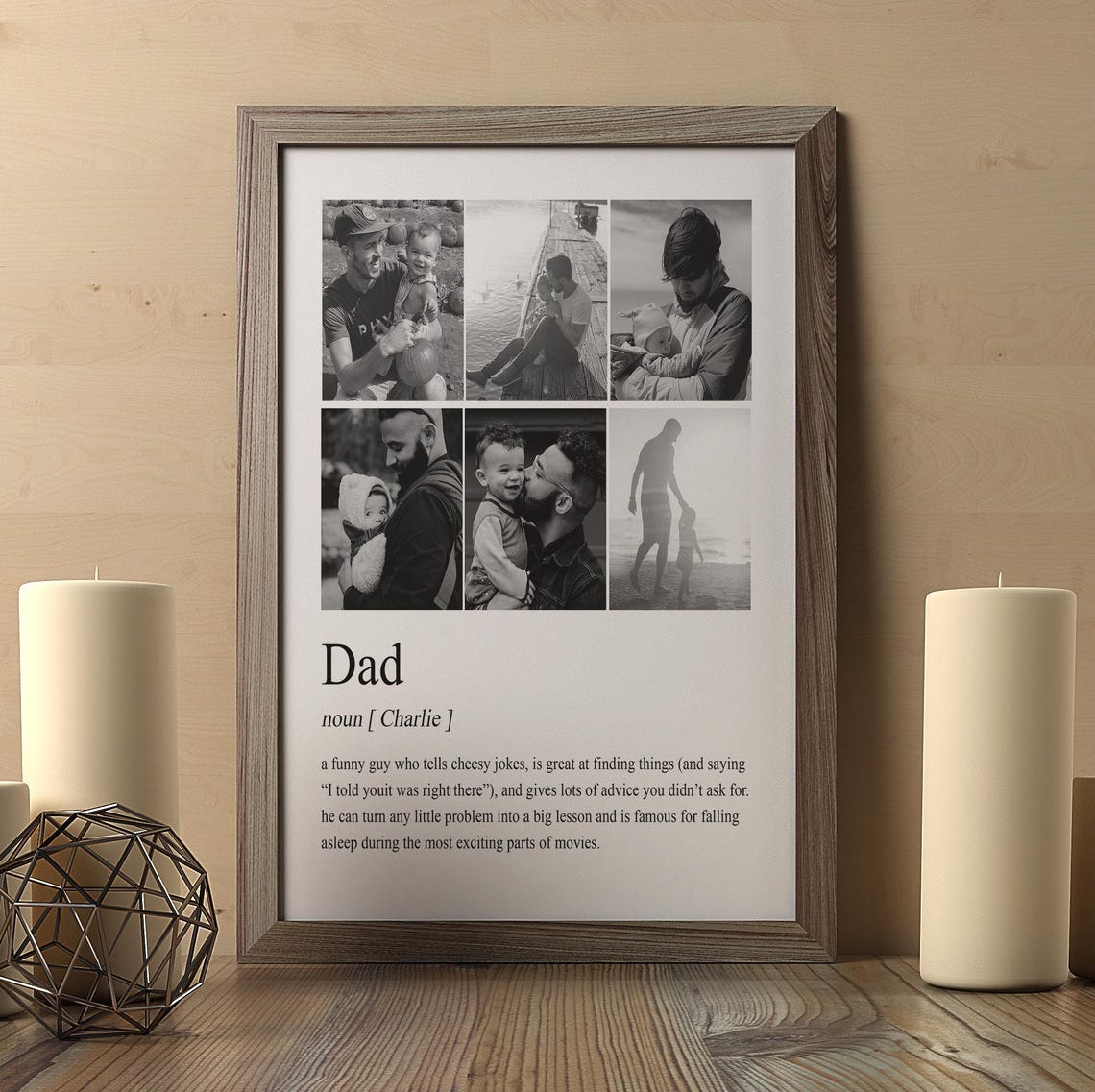 Personalized Dad Photo Collage Funny Dictionary Definition Gift Poster - Image 2