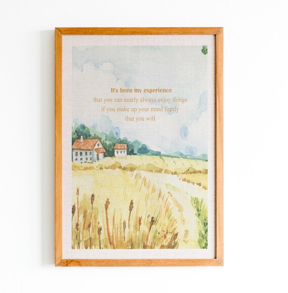 Anne Of Green Gables Enjoy Life Quote Art Watercolor Cottage Field Poster