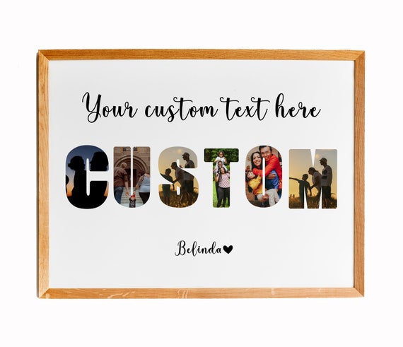 Custom Name Picture Collage Personalized Text Photo Collage Custom Letter Collage Your Text Photo Collage Photo Collage Gift Word Art