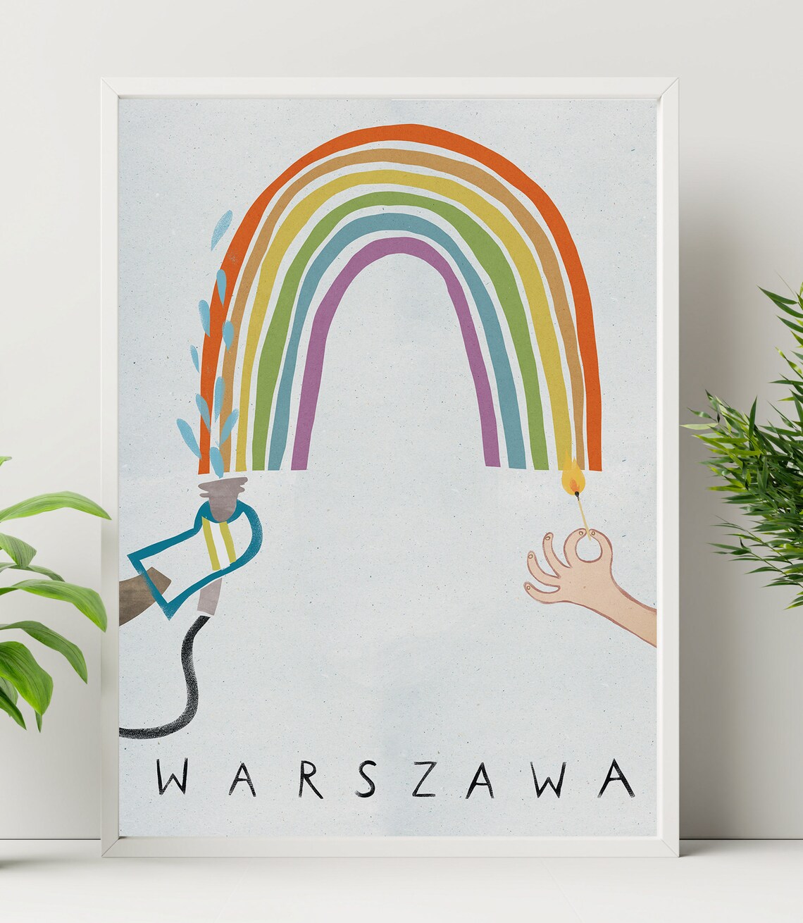 Polska Poland Boho Travel Poster, Warsaw Illustration