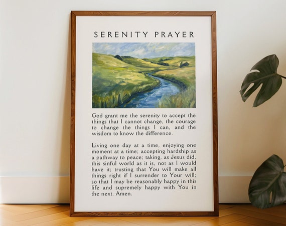 Serenity Prayer Christian Landscape Poster Print
