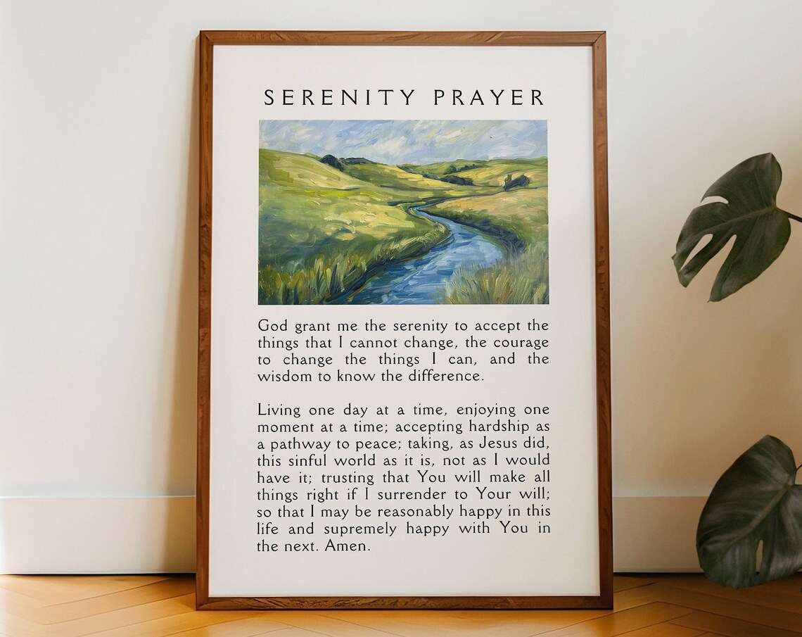 Serenity Prayer Christian Landscape Poster Print