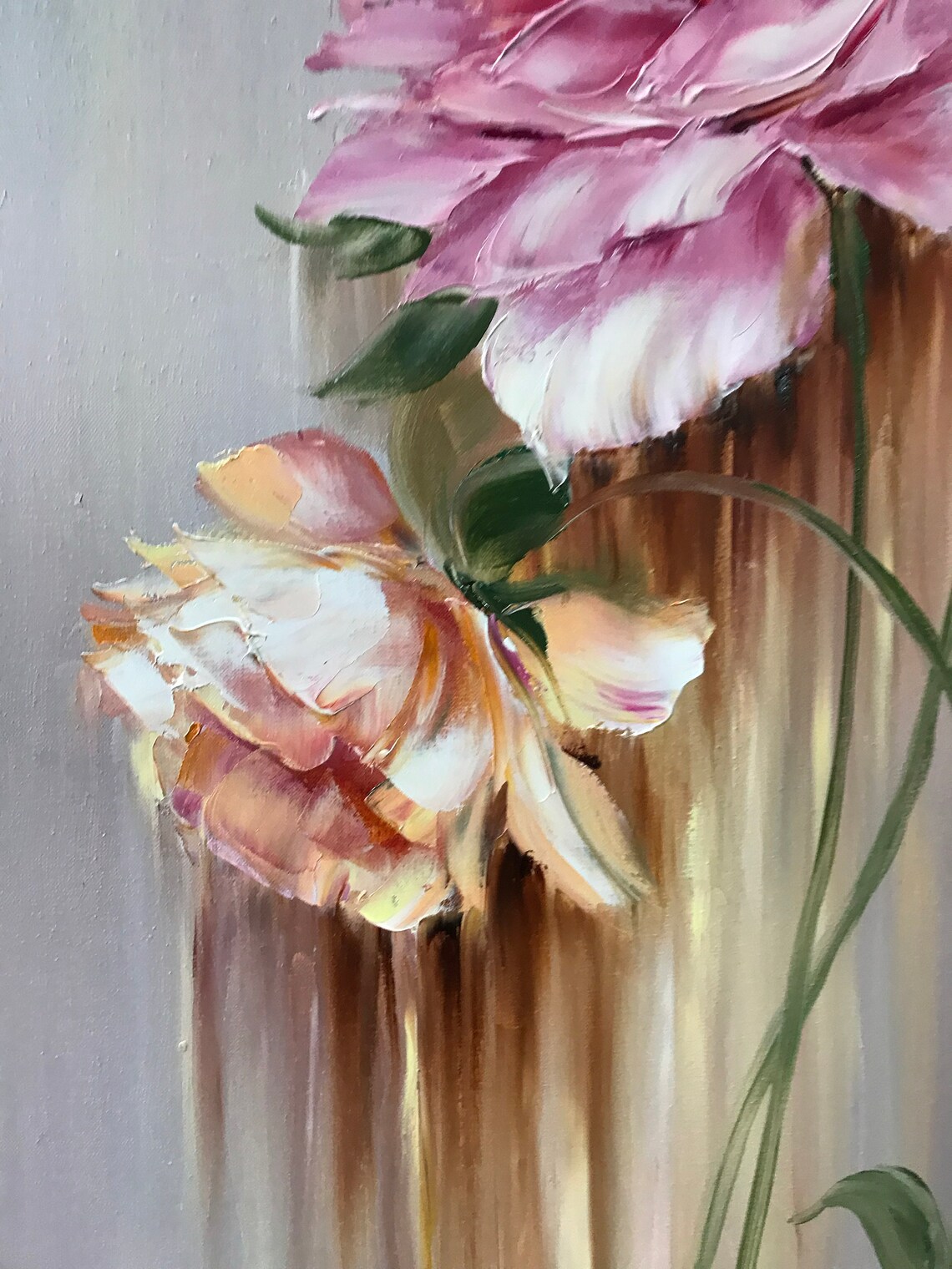 Rose Oil Painting Art Print, Tall Narrow Decor - Image 2