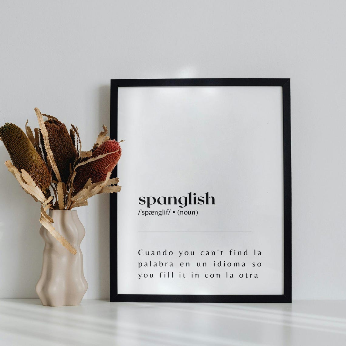Spanglish Definition Poster For Spanish Teacher Bilingual Classroom Wall Decor Funny Gift For Teacher - Image 3