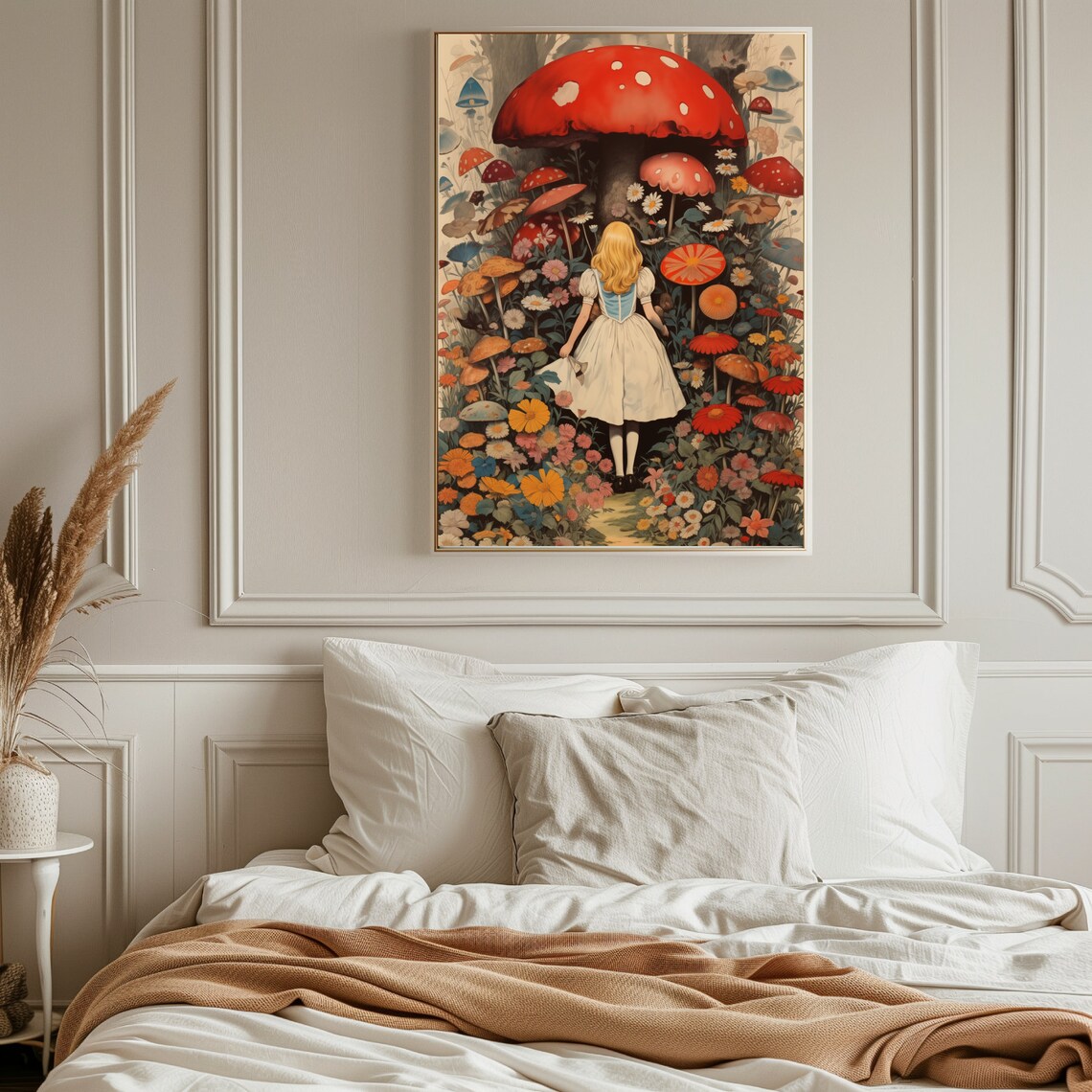 Vintage Alice Mushroom Wonderland, Retro Art Print - Image 5