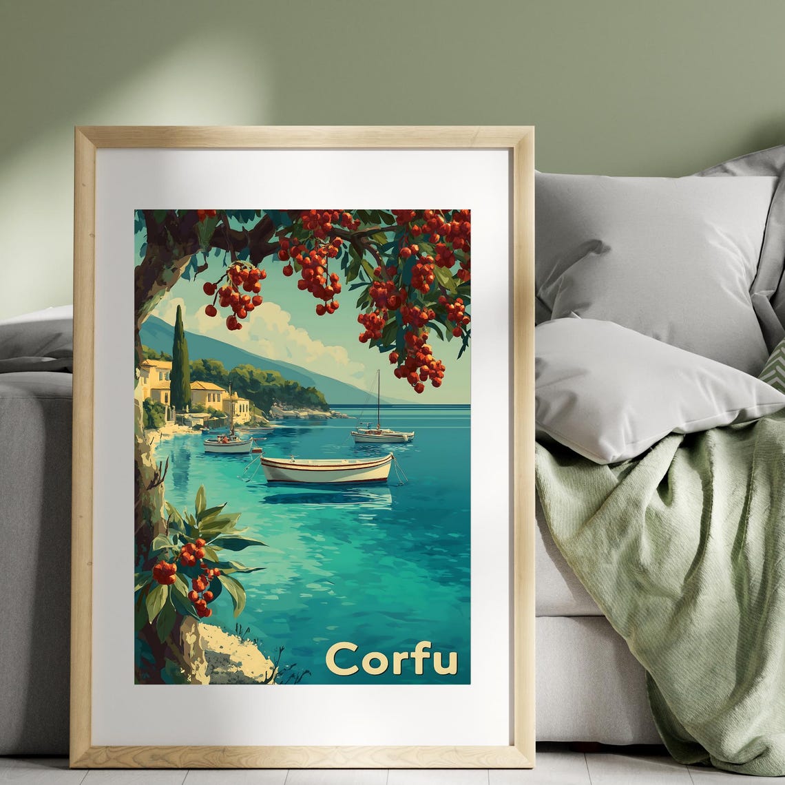 Corfu Vintage Travel Poster
