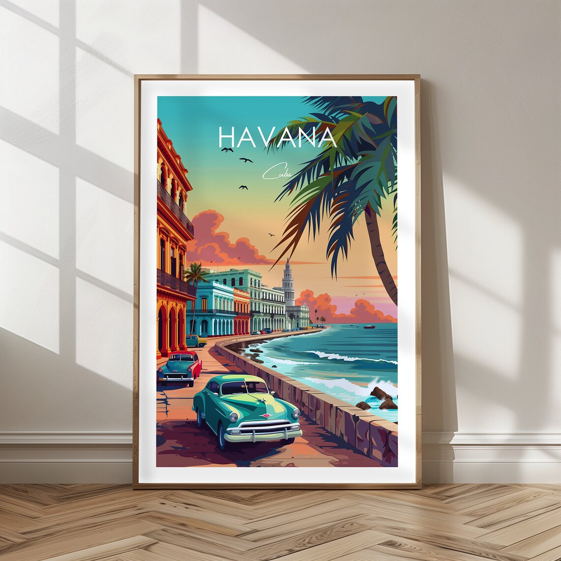 Havana Vintage Travel Poster, Latin America Art Print