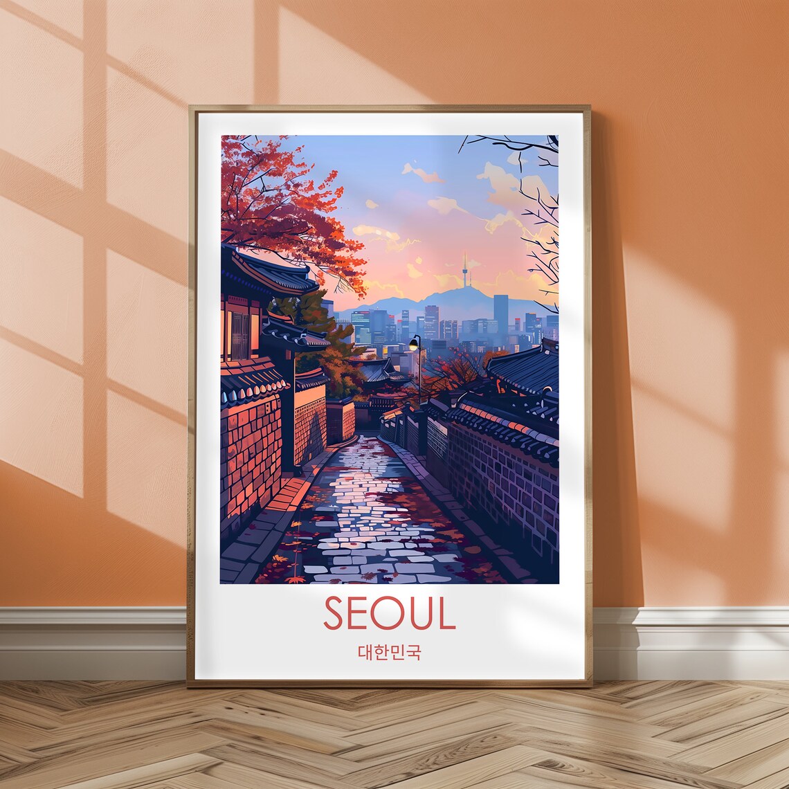 Seoul Travel Poster, South Korea Art Print