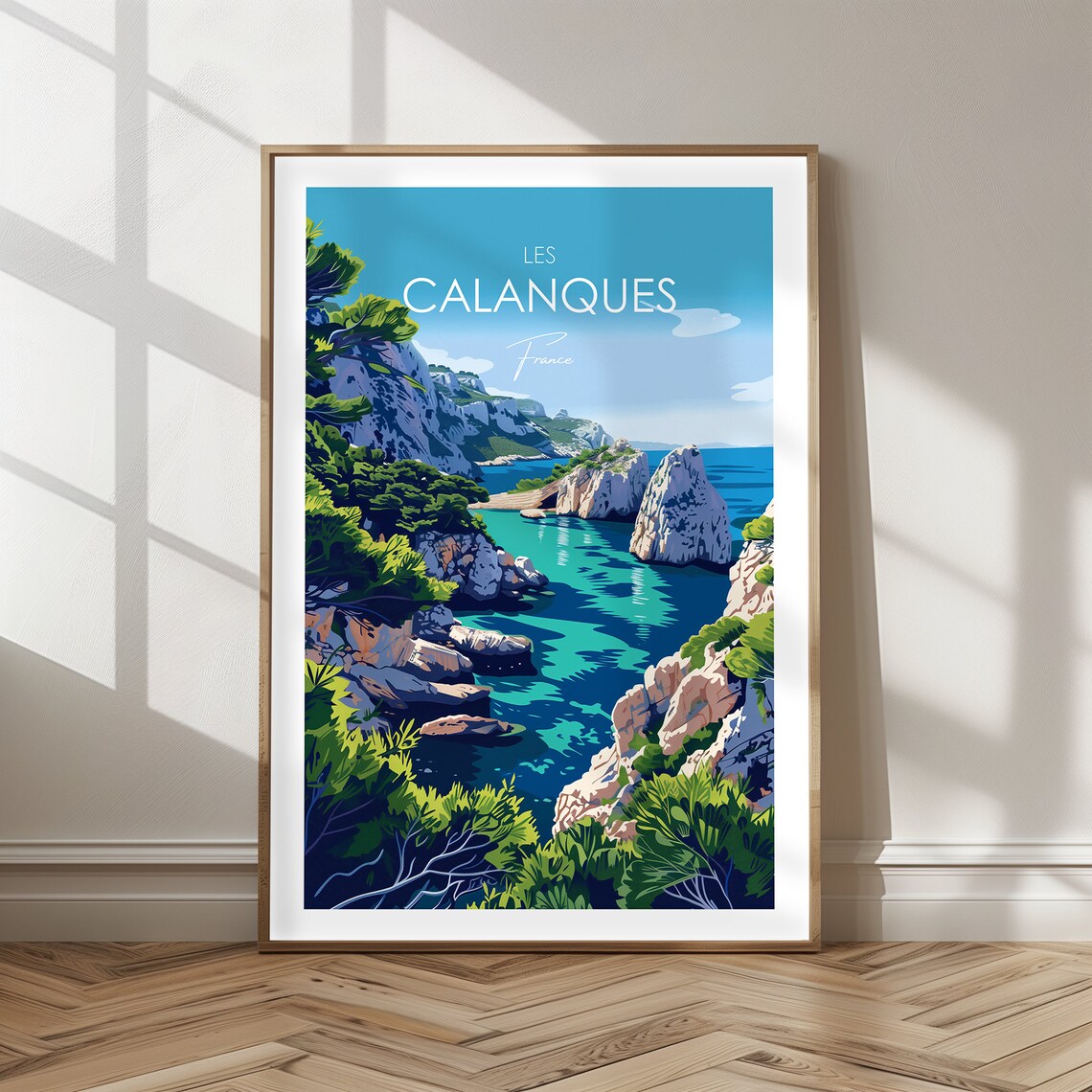 Calanques France Travel Poster, Traditional Wall Art