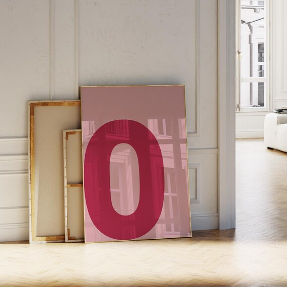 Hot Pink Bold Letter O Monogram Initial Minimalist Art Print