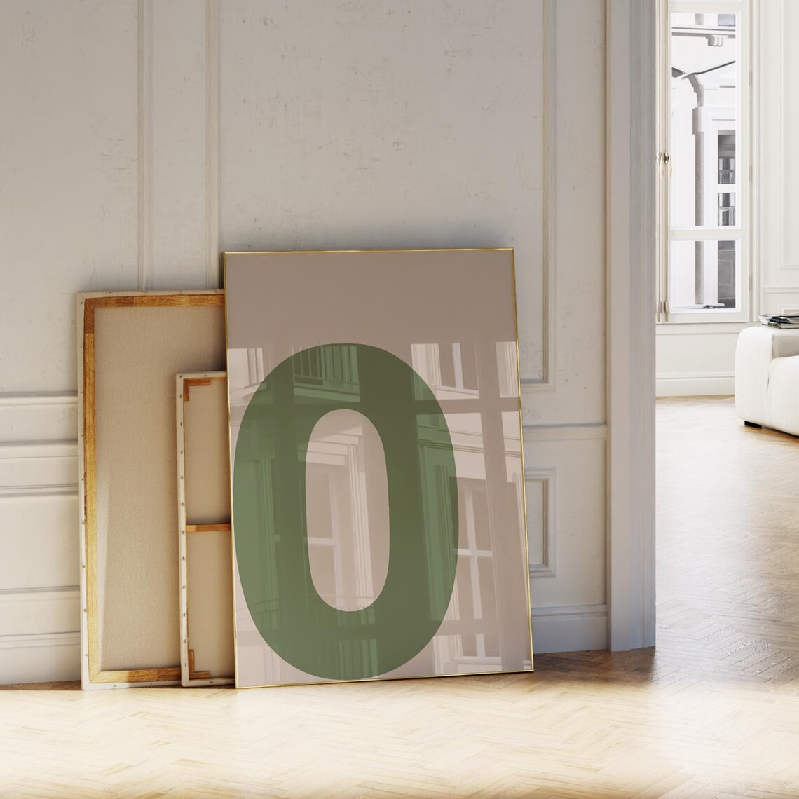Green Initial O Bold Alphabet Letter Minimalist Nursery Room Poster
