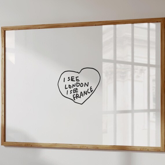 Funny Bathroom Print I See London France Digital Download Horizontal