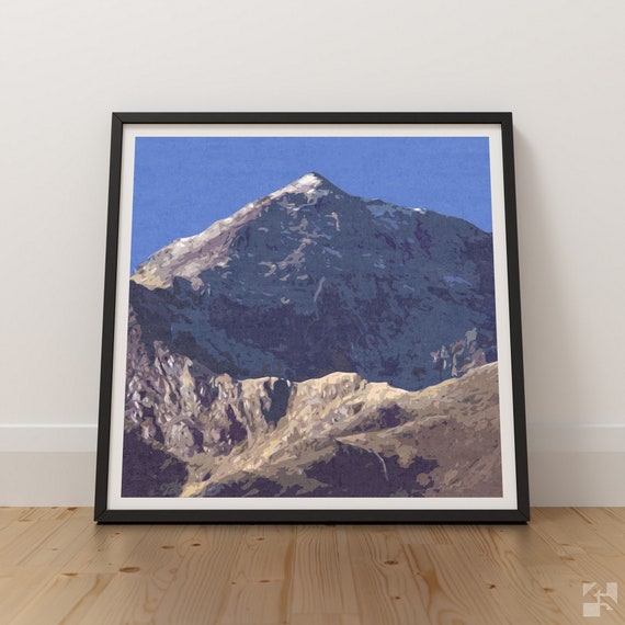 Snowdon Snowdonia Print Mountain Art Landscape Art Print Welsh Mountain Mount Snowdon Wall Art Wales Print Unframed