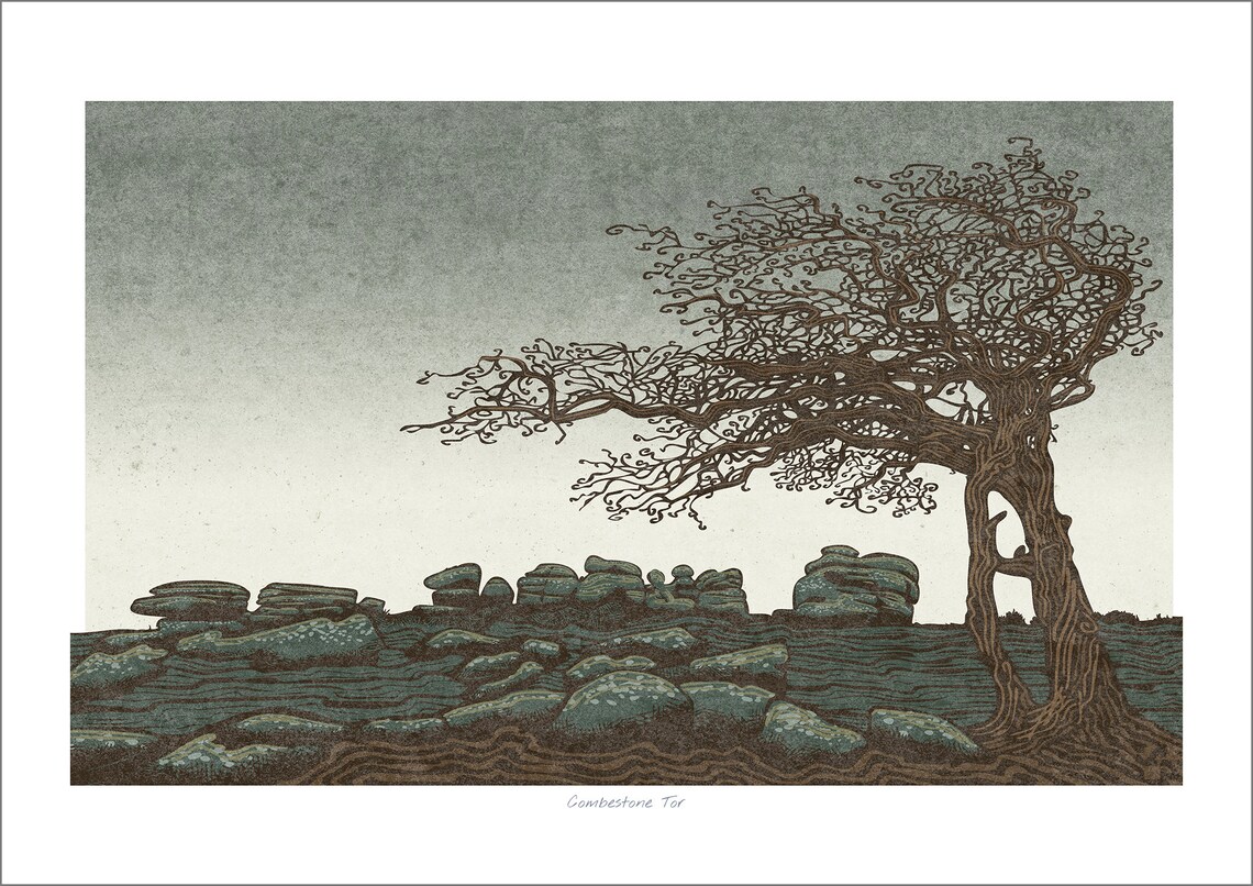 Combestone Tor, Dartmoor Devon England Travel Poster - Image 3