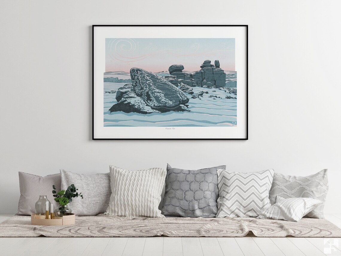 Hound Tor Dartmoor Devon England Landscape Art Print - Image 2