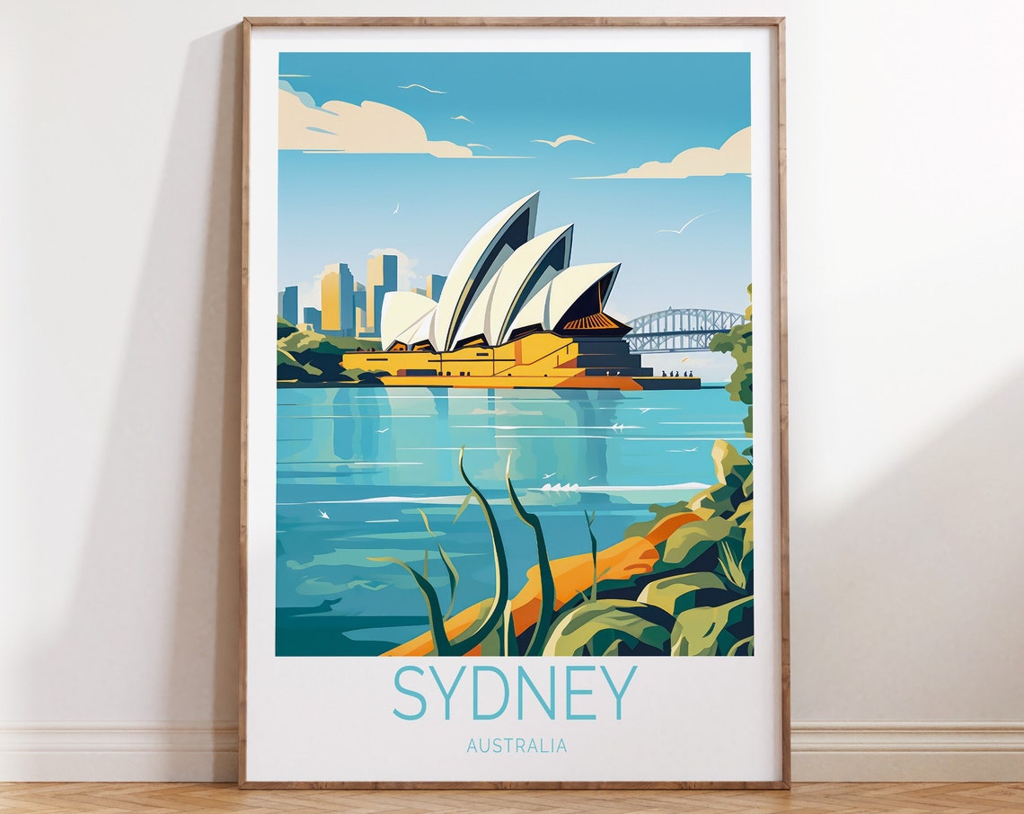 Sydney Australia Travel Poster Sydney Australia Poster Sydney Australia Travel Wall Art Sydney Australia Travel Gif Home Decor