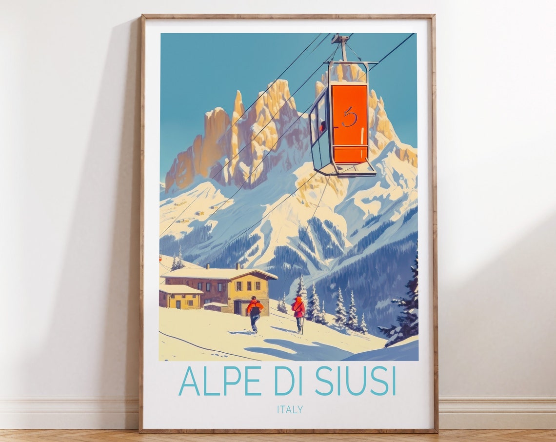 Alpe Di Siusi Italy Travel Poster Alpe Di Siusi Italy Wall Art Alpe Di Siusi Travel Wall Art Italy Travel Print Traveler Gift