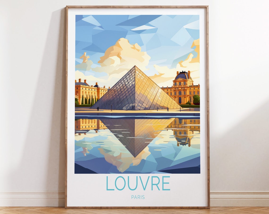 Paris Louvre France Travel Poster Paris Louvre France Poster Paris France Travel Wall Art Louvre Paris Birthday Gifts