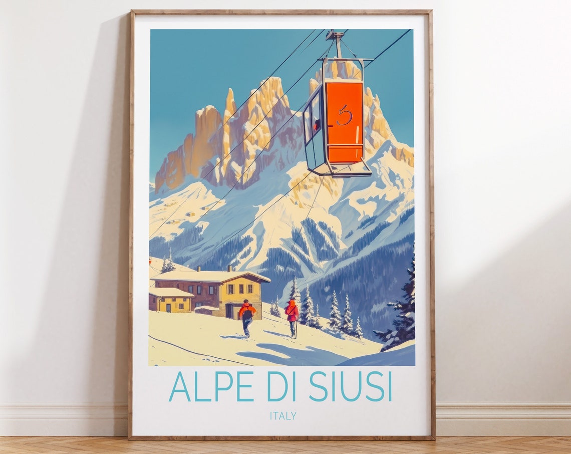 Alpe Di Siusi Italy Travel Poster Alpe Di Siusi Italy Wall Art Alpe Di Siusi Travel Wall Art Italy Travel Print Traveler Gift