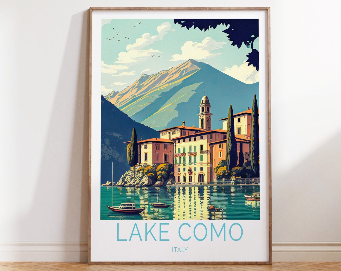 Lake Como Travel Poster Italy Travel Poster Lake Como Travel Wall Art Lake Como Italy Travel Wall Art Lake Como Italia