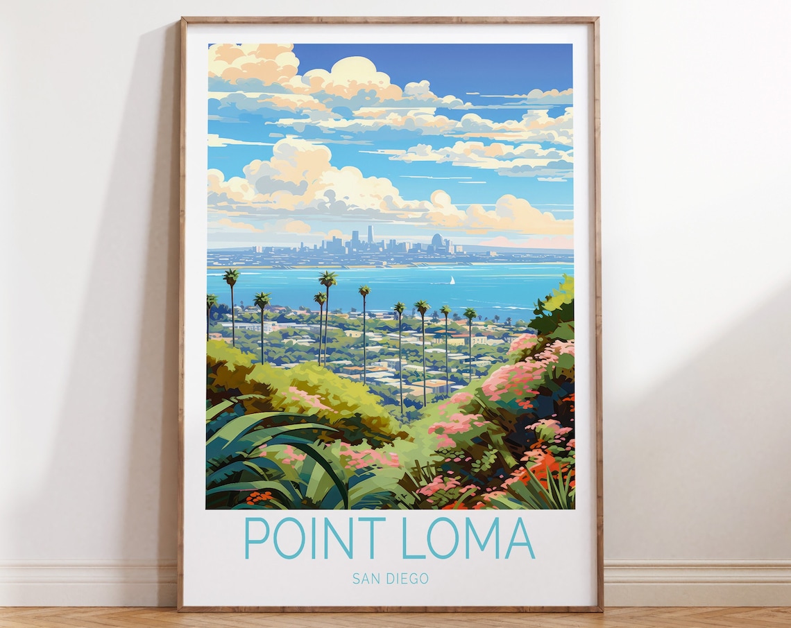 Point Loma California Travel Poster, San Diego Travel