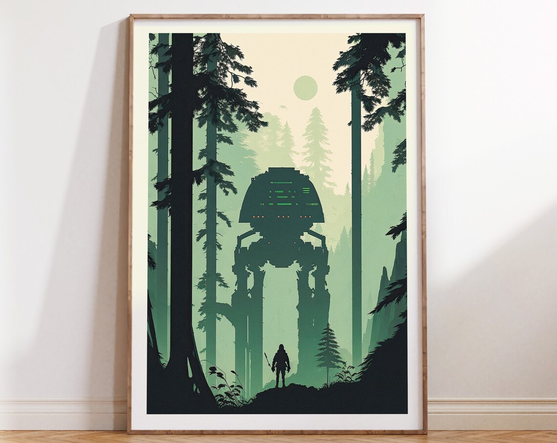 Endor Star Wars Minimalist Planet Travel Poster