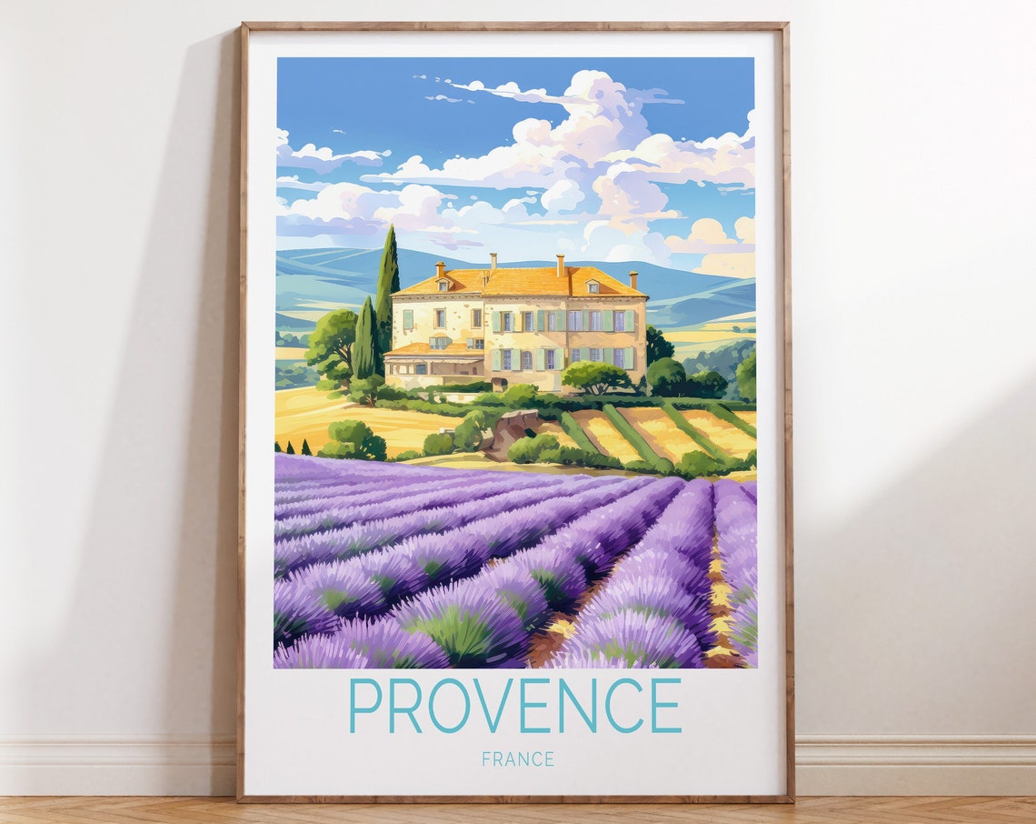 Provence France Travel Poster Provence Côte D'azur France Poster Provence France Travel Wall Art French Travel Gift