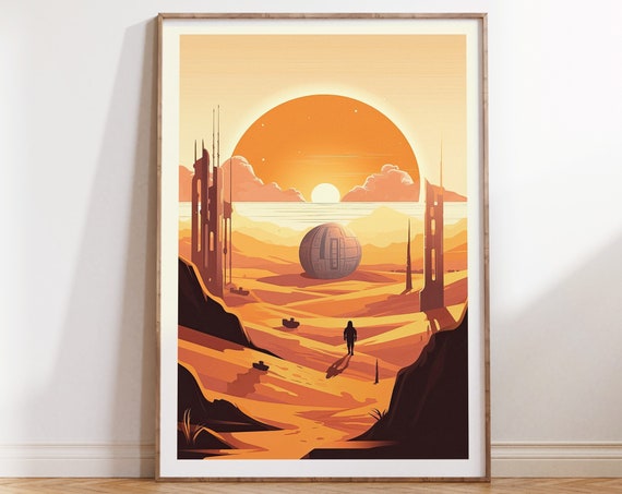 Tatooine Minimalist Star Wars Planet Art Print