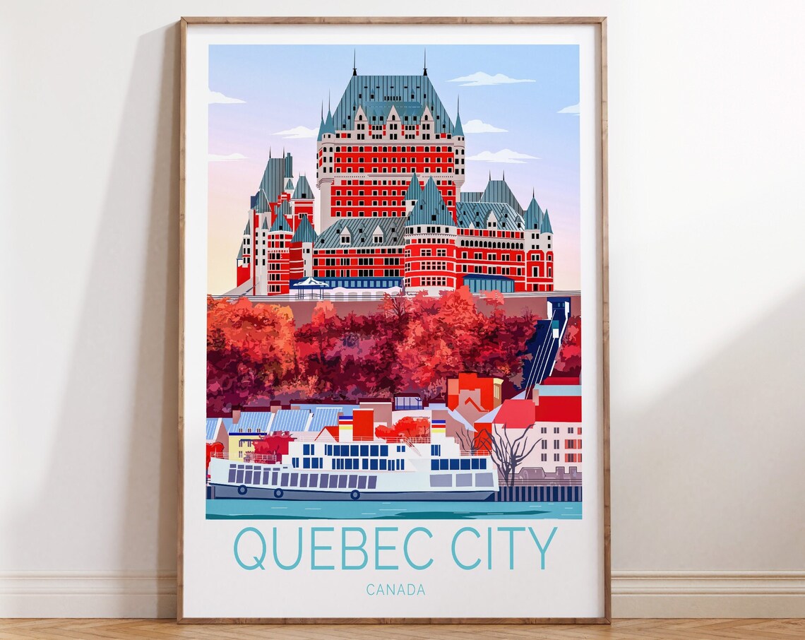 Quebec City Canada Travel Poster, Travel Poster