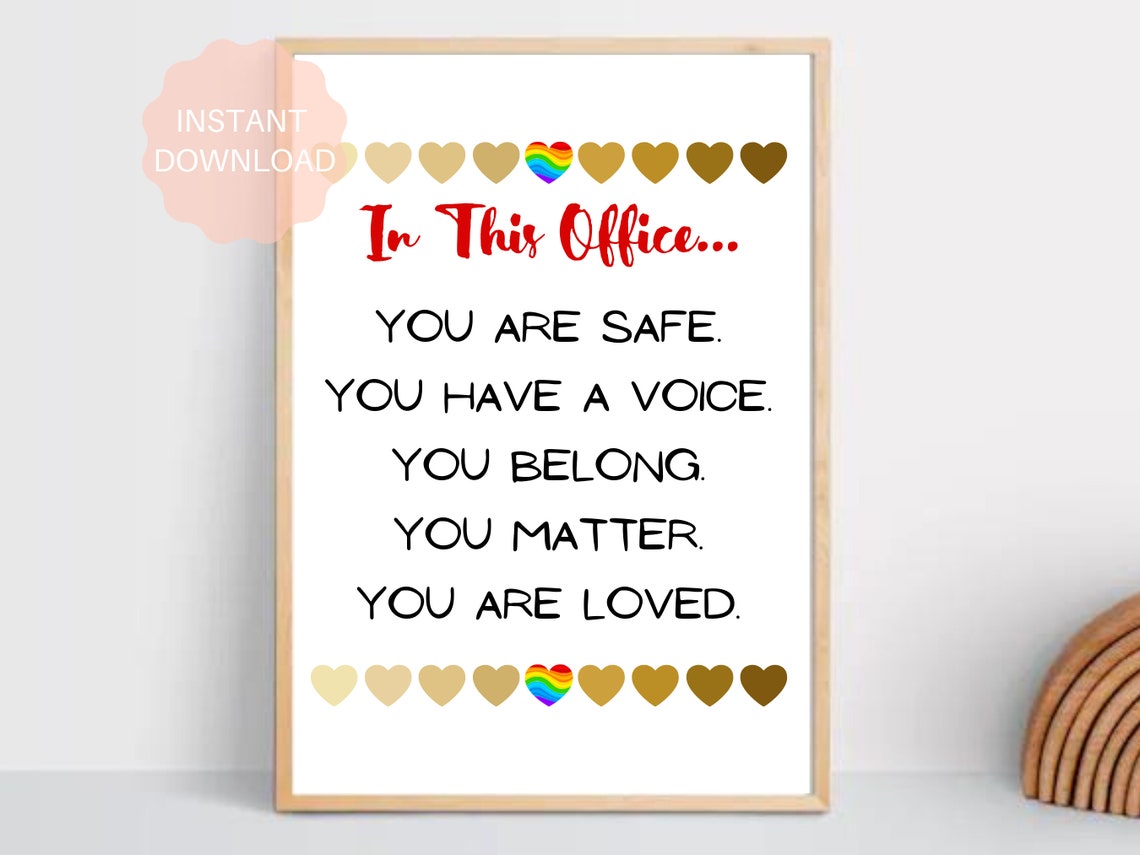 In This Office You Are Safe Beloved Affirmations Counselor Poster - Image 5