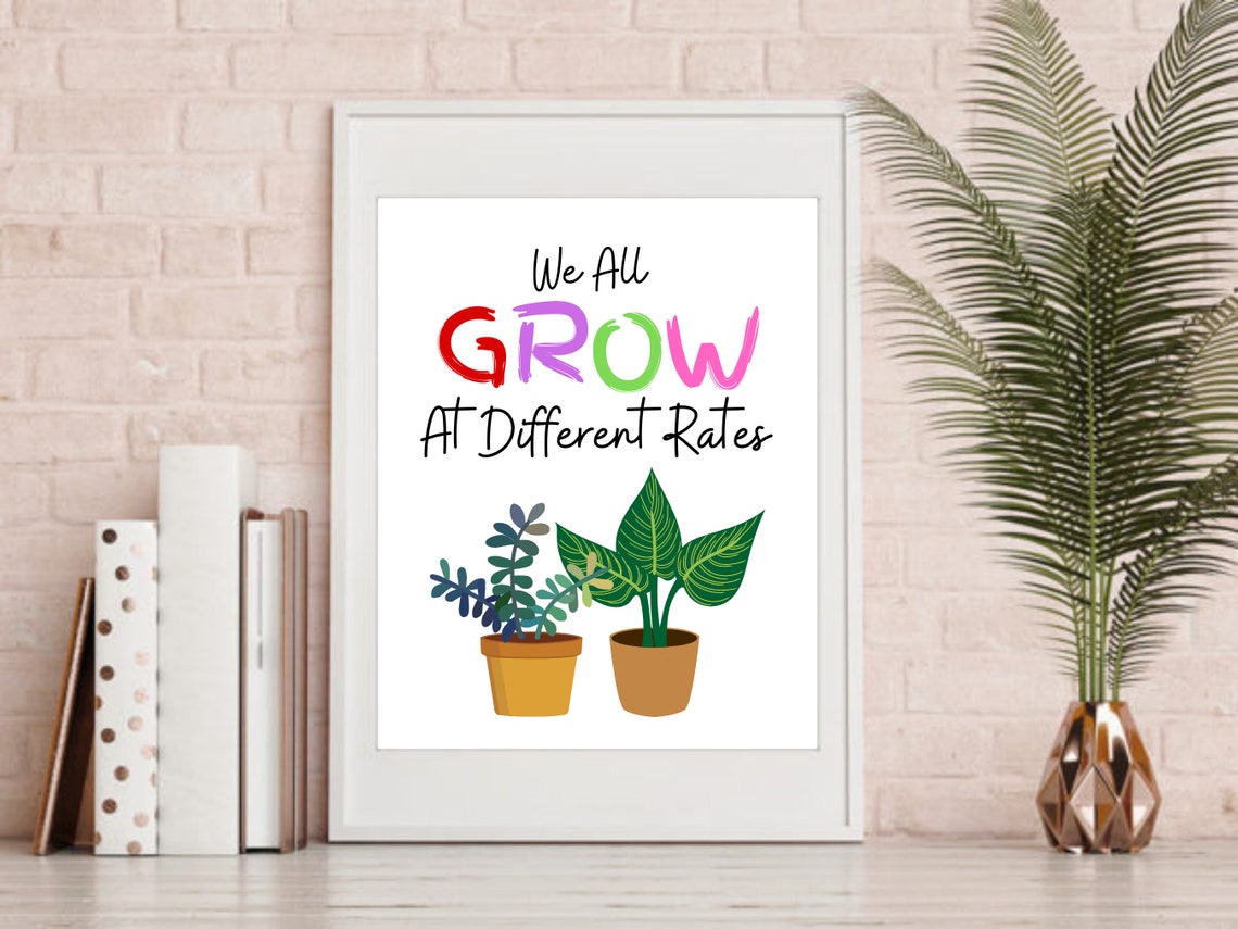 We All Grow At Different Rates Potted Plants Classroom Poster - Image 6