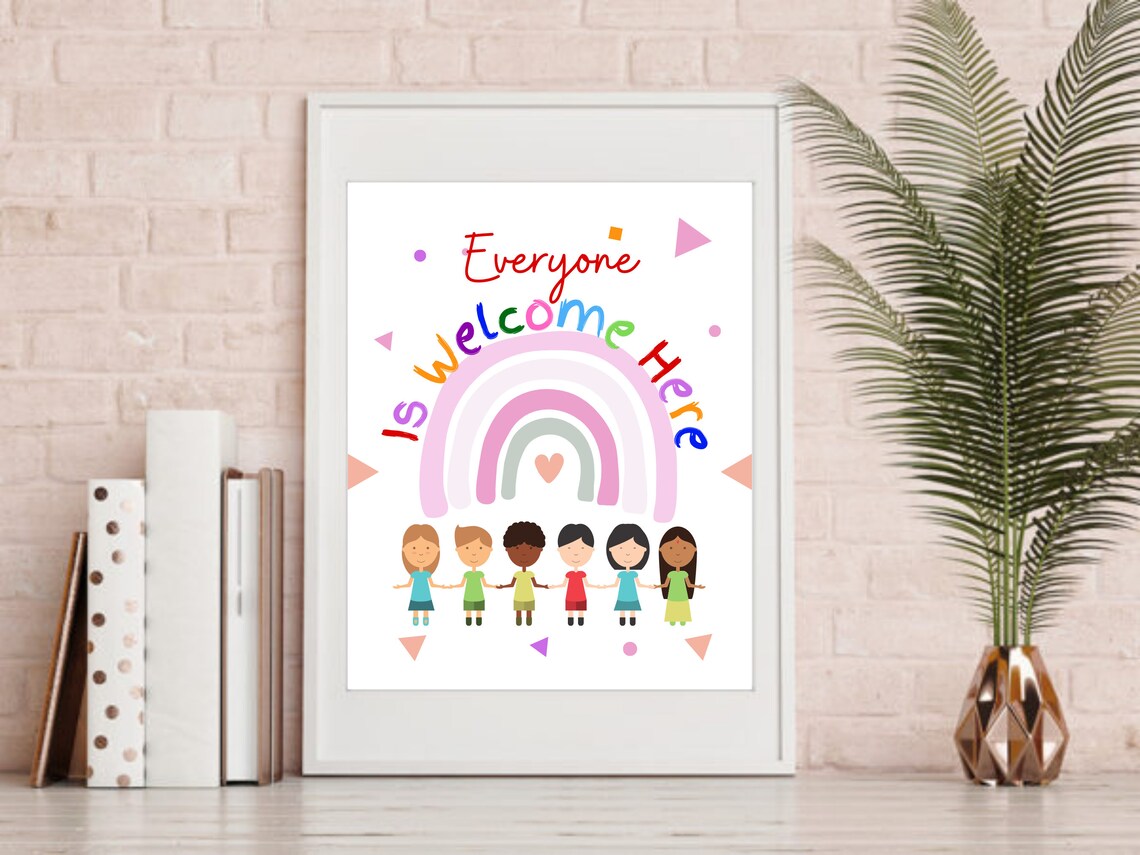 Everyone Is Welcome Here Boho Diversity Poster - Image 6