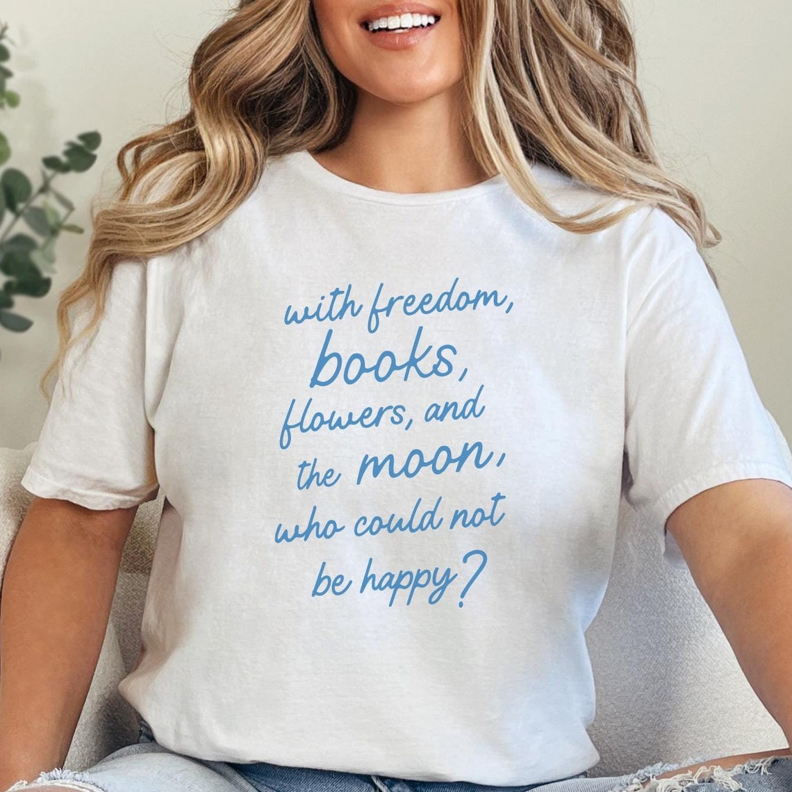 With Freedom Book Flowers And The Moon Shirt Oscar Wilde Shirt Book Lover Shirt Classic Literature Poet Shirt Poetry Gift Quotes